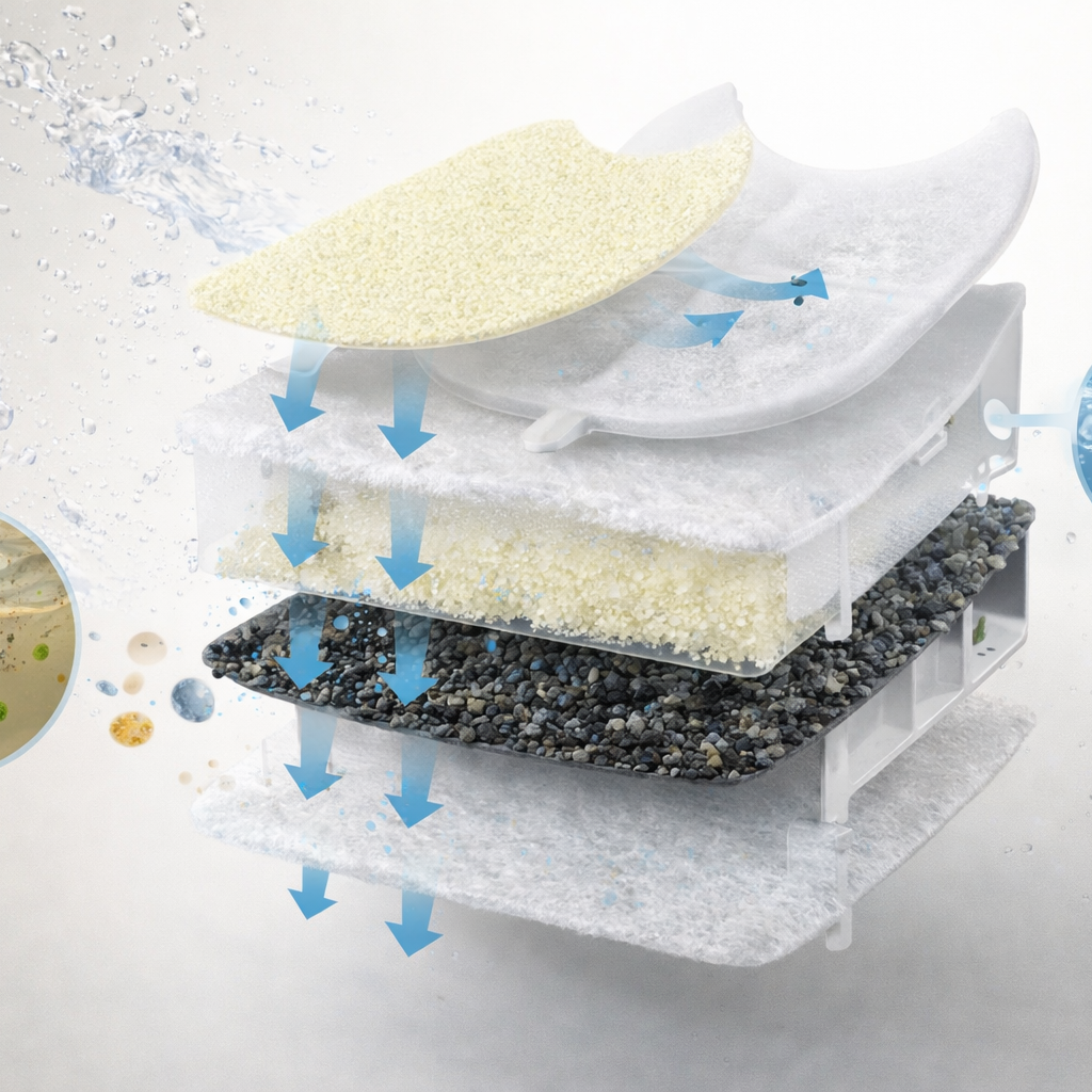 Filtres de rechange 6 couches pour fontaine à eau pour chat – Lot de 8 filtres circulaires