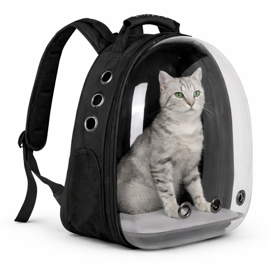 Sac à dos de transport ventilé pour chat - style capsule rigide