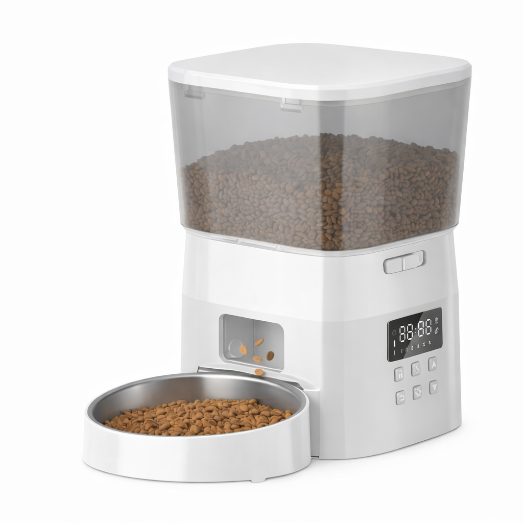Distributeur automatique de croquettes pour chat programmable – Réservoir 4L, pour nourriture sèche