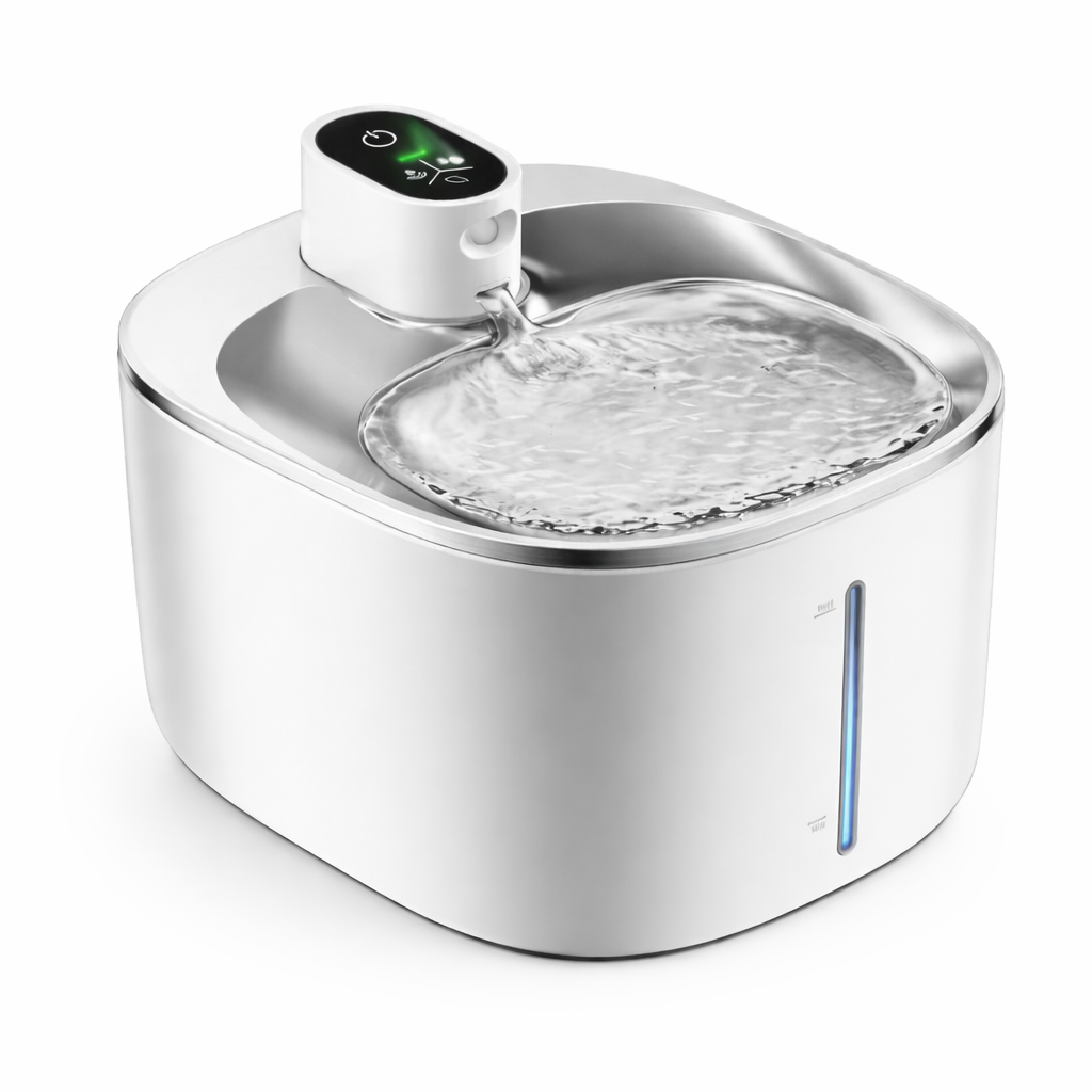 Fontaine à eau pour chat sans fil 4L – Acier inoxydable, batterie rechargeable, 3 modes